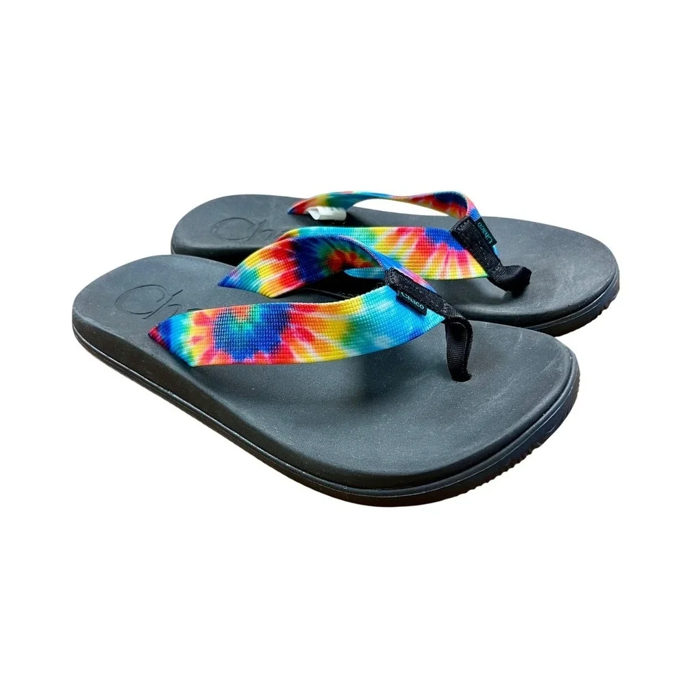 CHACO Chillos Flip Flop Sandals Mens 9‎ Tie Dye Beach Festival Hippie Pool Lake